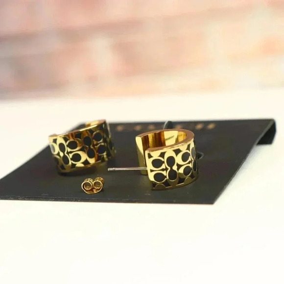 Coach C7770 Women's Hoop Earrings CI905 GD/WT - Picture 4 of 5